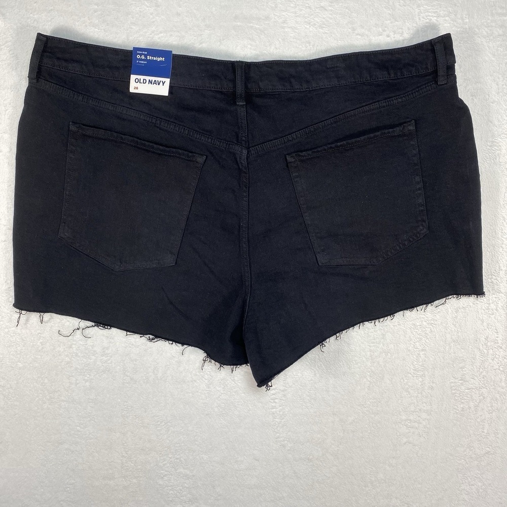 NWT Old Navy Women's O.G. Straight Short Size‎ 26 Washed Black Trinity Raw Hem - Picture 8 of 9